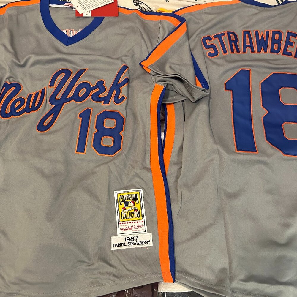 Mitchell & Ness NEW YORK METS DARRYL STRAWBERRY Men's JERSEY Sz M,L,XL,2XL NWT